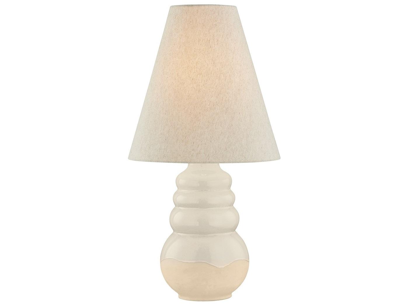 Hudson Valley Tybee Aged Brass Ceramic Elemental White Natural Linen Fabric Buffet Lamp