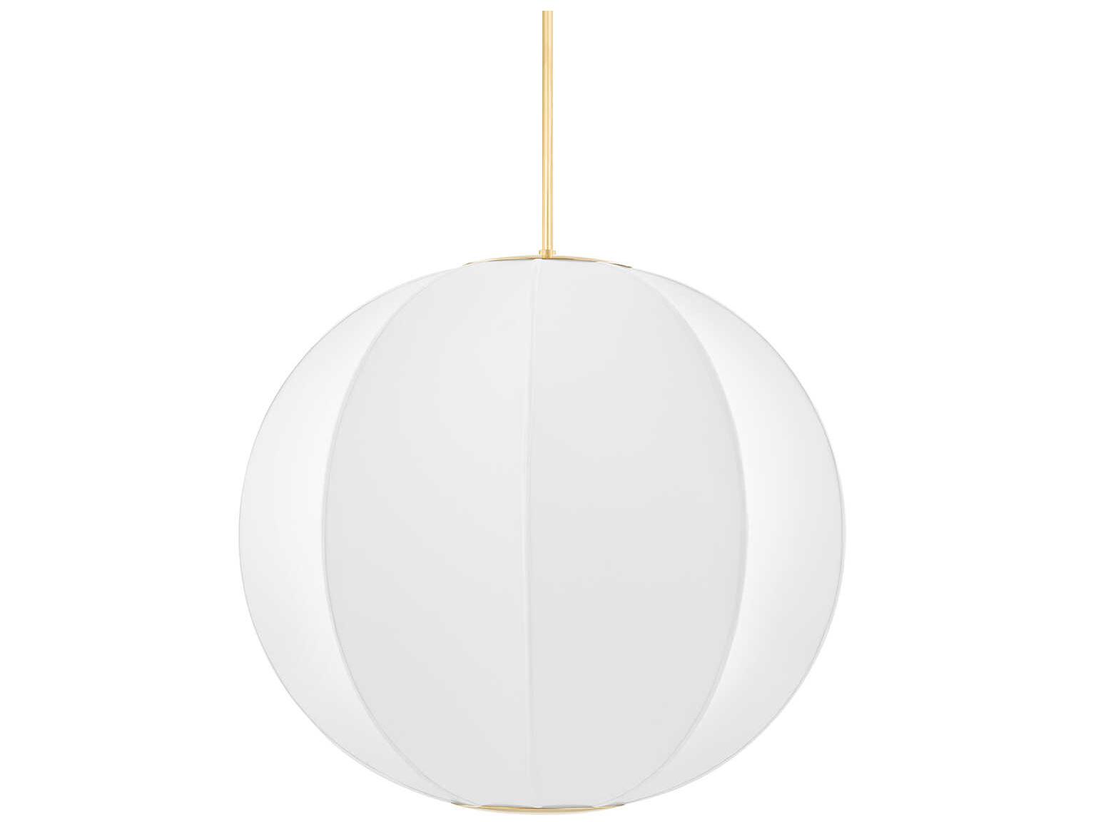 Hudson Valley Jupiter 2-Light Aged Brass White Globe Pendant