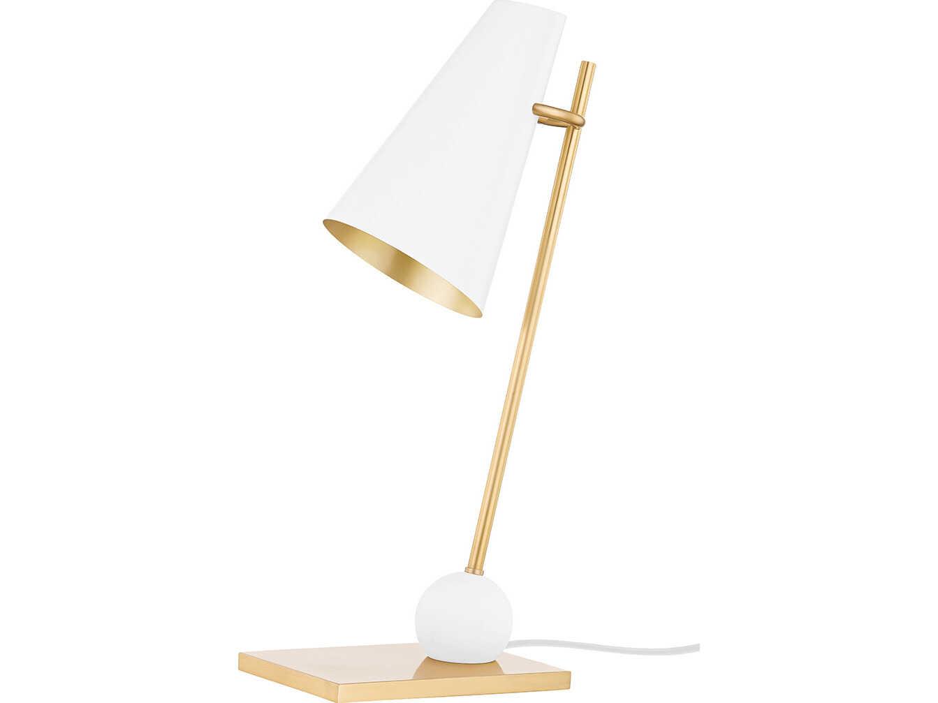 Hudson Valley Piton Aged Brass Soft White Desk Lamp
