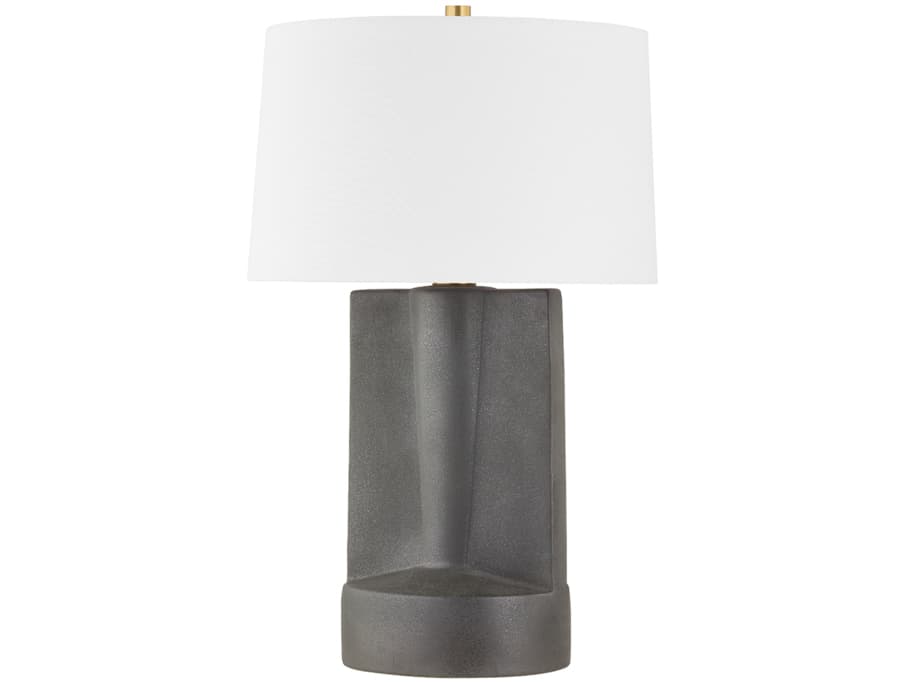 Hudson Valley Wilson Aged Brass Gray Buffet Lamp