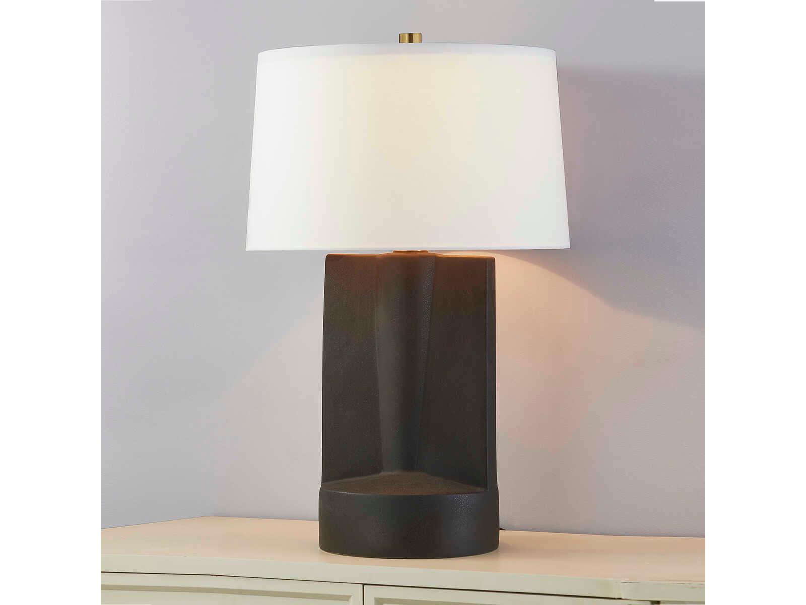 Hudson Valley Wilson Aged Brass Gray Buffet Lamp