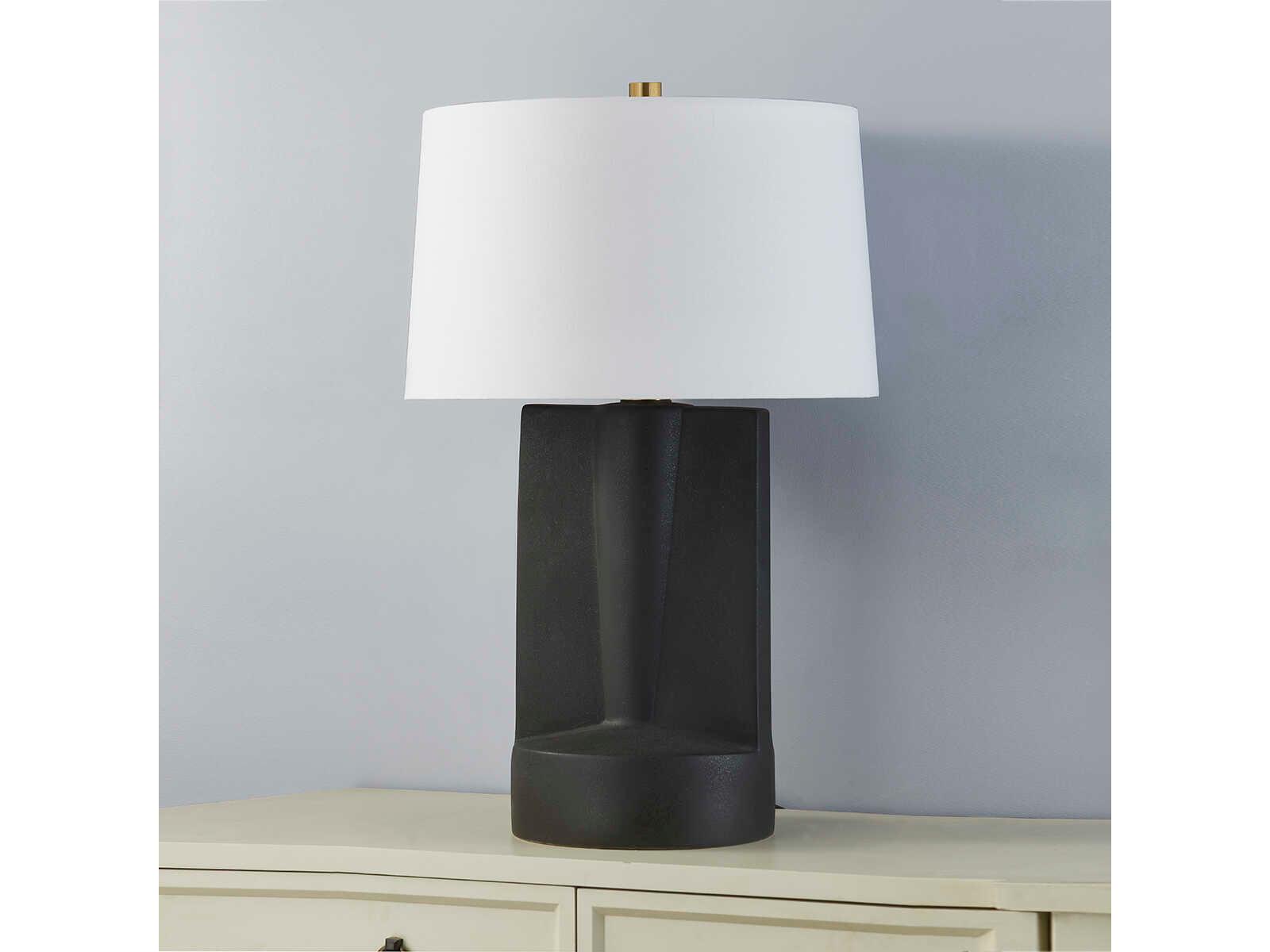 Hudson Valley Wilson Aged Brass Gray Buffet Lamp