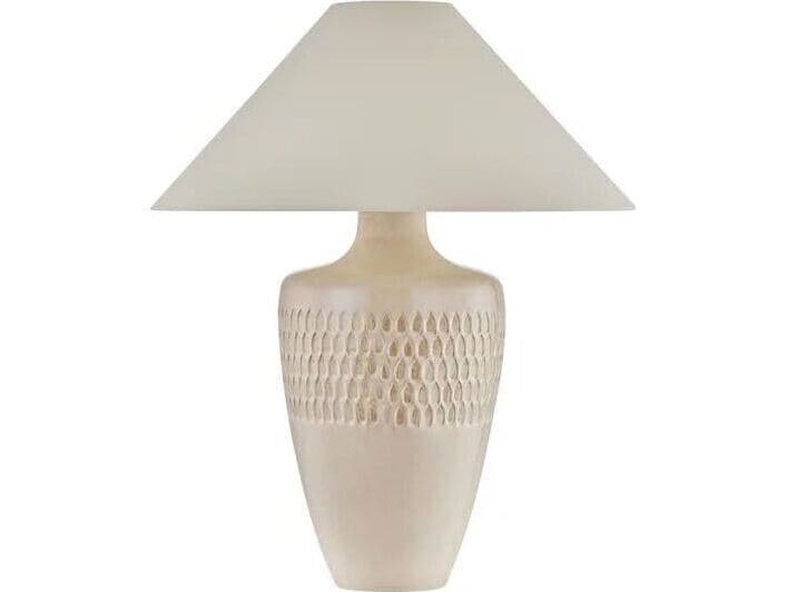 Hudson Valley Valleydale Aged Brass Ceramic Reactive Manchado White Traditional Buffet Lamp