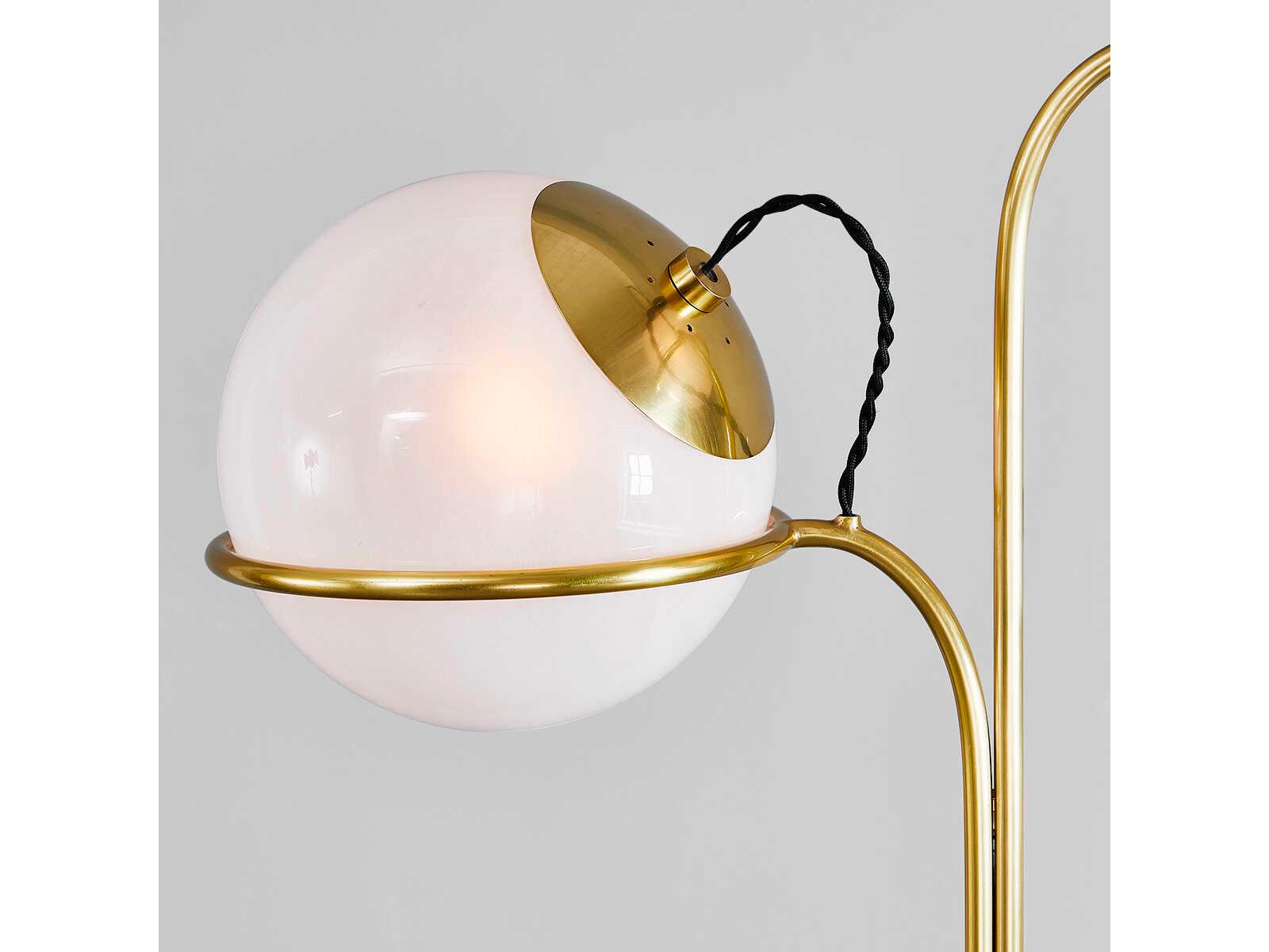Hudson Valley Hingham Aged Brass Cloud Glass Floor Lamp