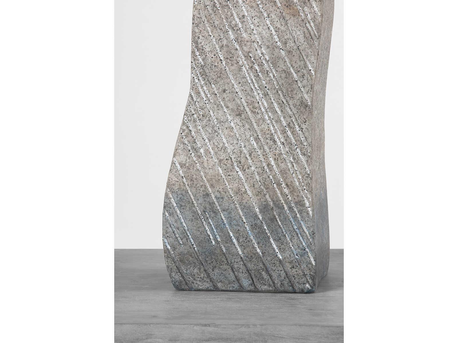 Hudson Valley Raiden Aged Brass Ceramic Windswept White Linen Gray Buffet Lamp