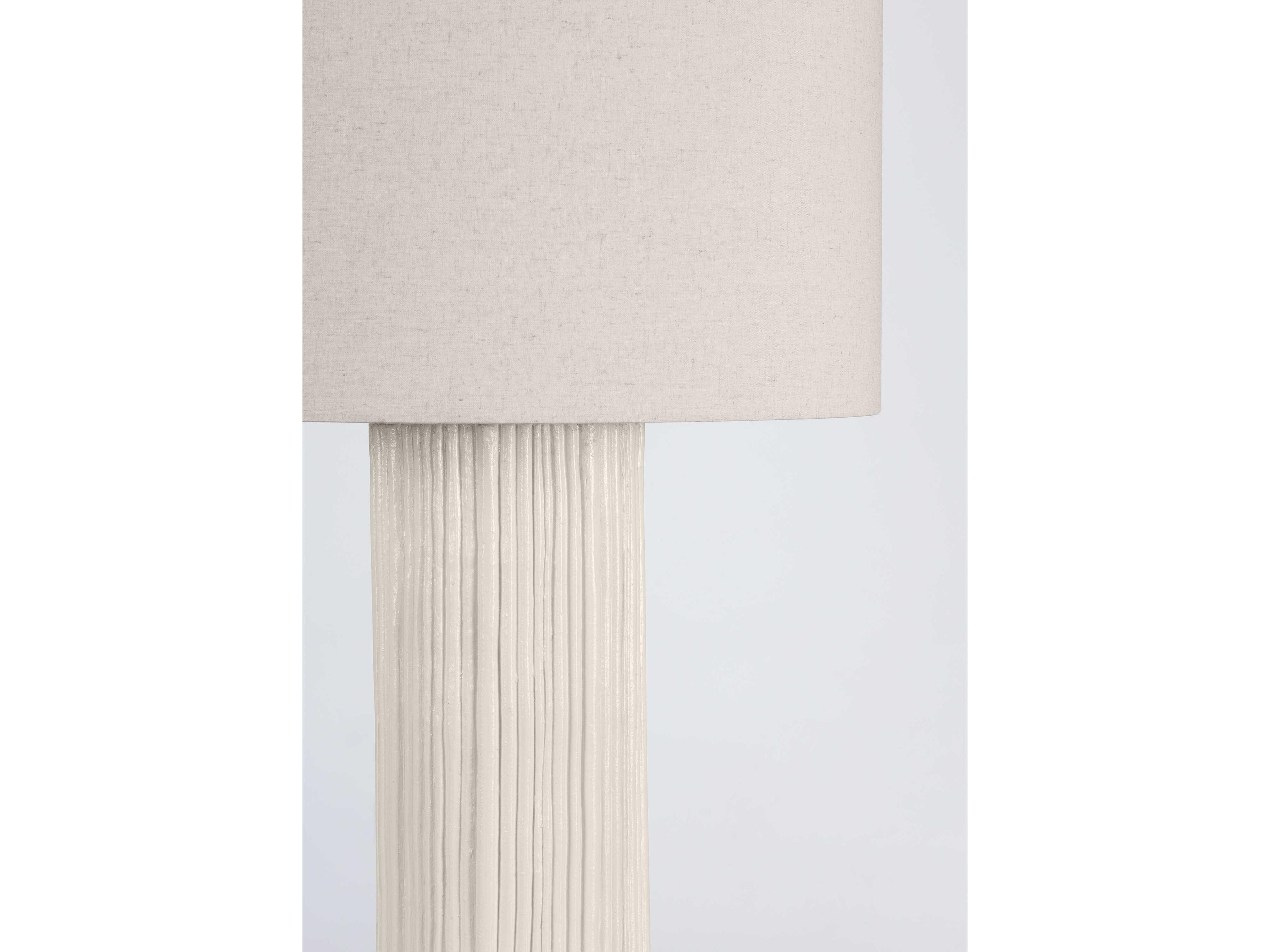 Hudson Valley Crestwood Aged Brass Ceramic Fluted Ivory White Buffet Lamp