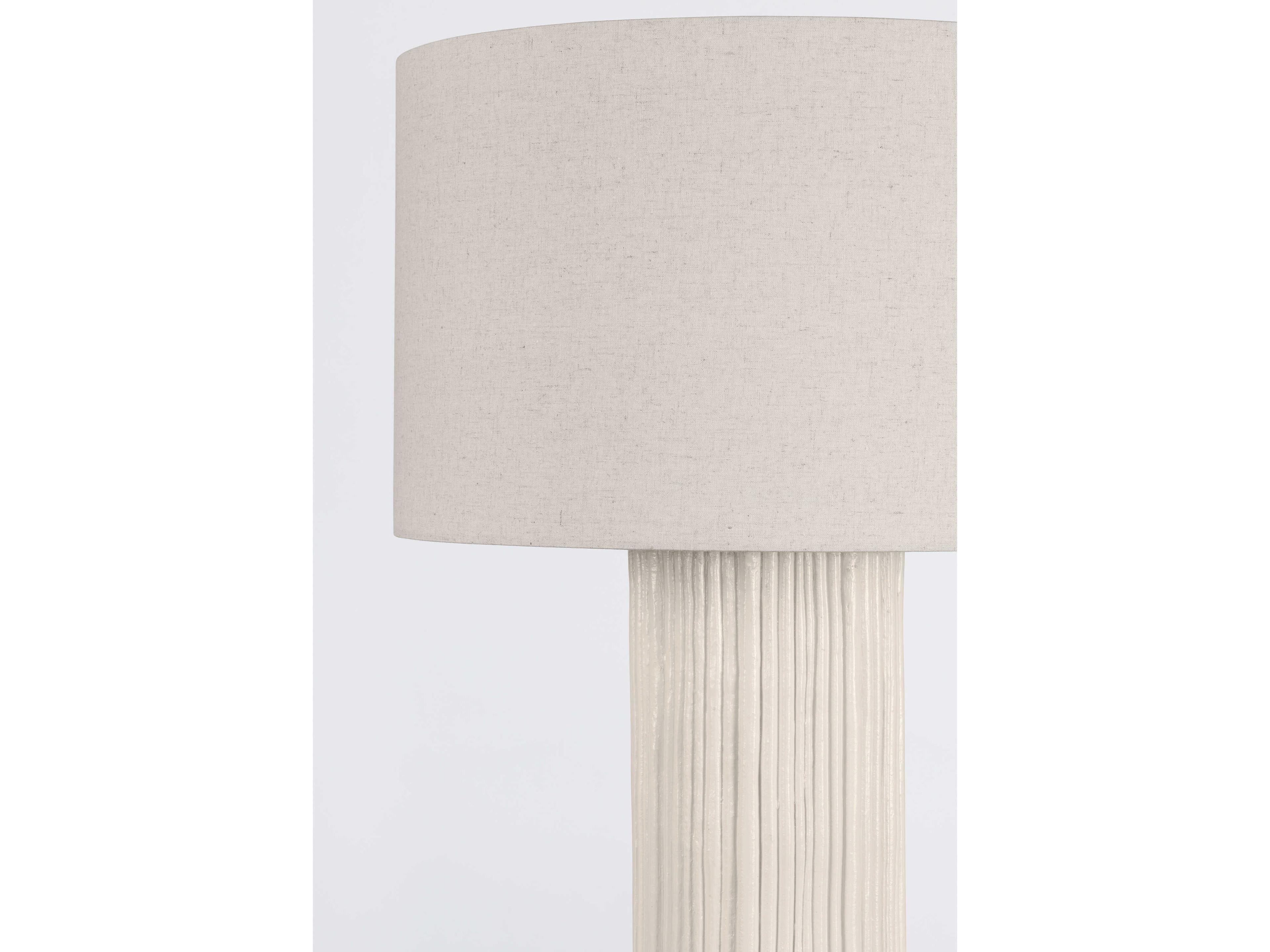 Hudson Valley Crestwood Aged Brass Ceramic Fluted Ivory White Buffet Lamp