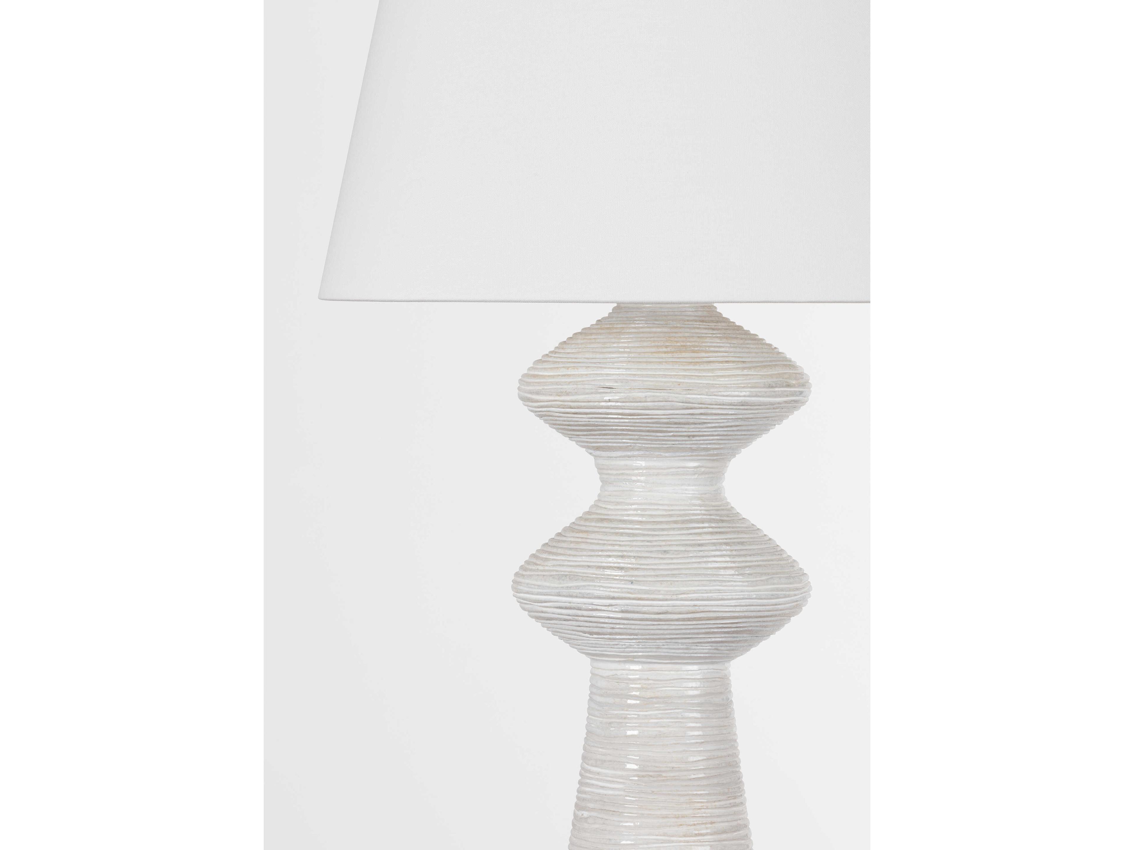 Hudson Valley Steinway Aged Brass Ceramic Snowbank White Linen Gray Buffet Lamp