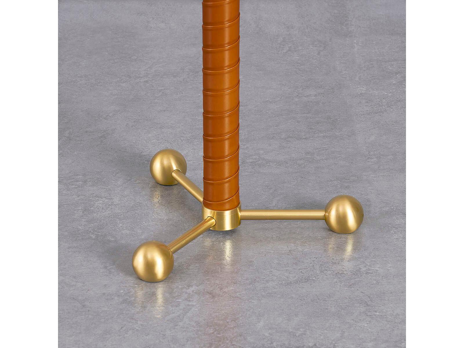 Hudson Valley Noho Aged Brass White Linen Floor Lamp