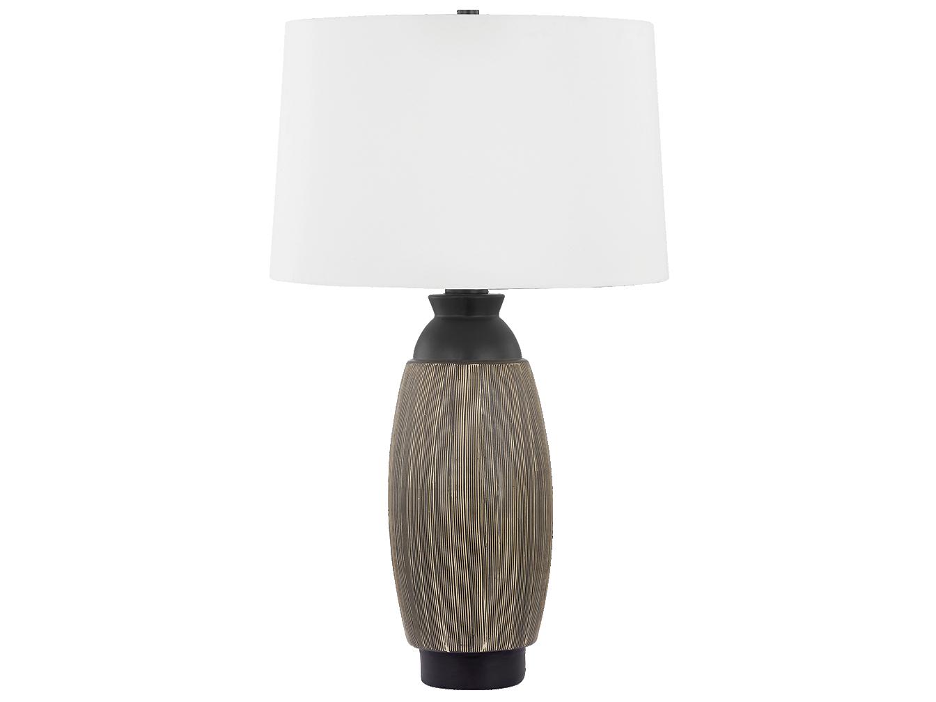 Hudson Valley Naseby White Linen Bronze Buffet Lamp