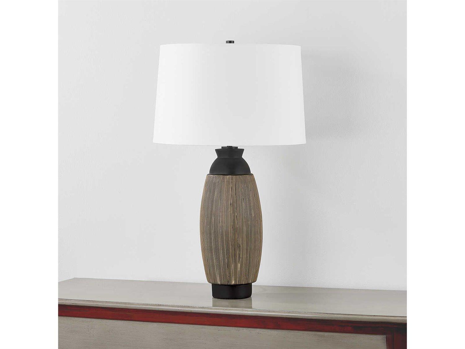 Hudson Valley Naseby White Linen Bronze Buffet Lamp