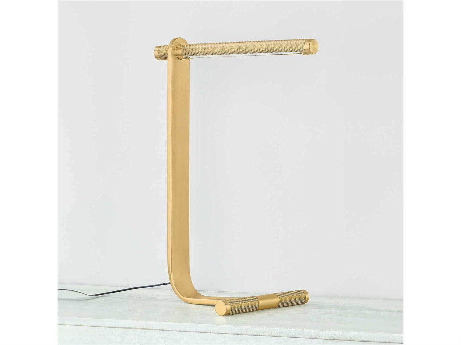 Hudson Valley Deptford Aged Brass White Acrylic Desk Lamp