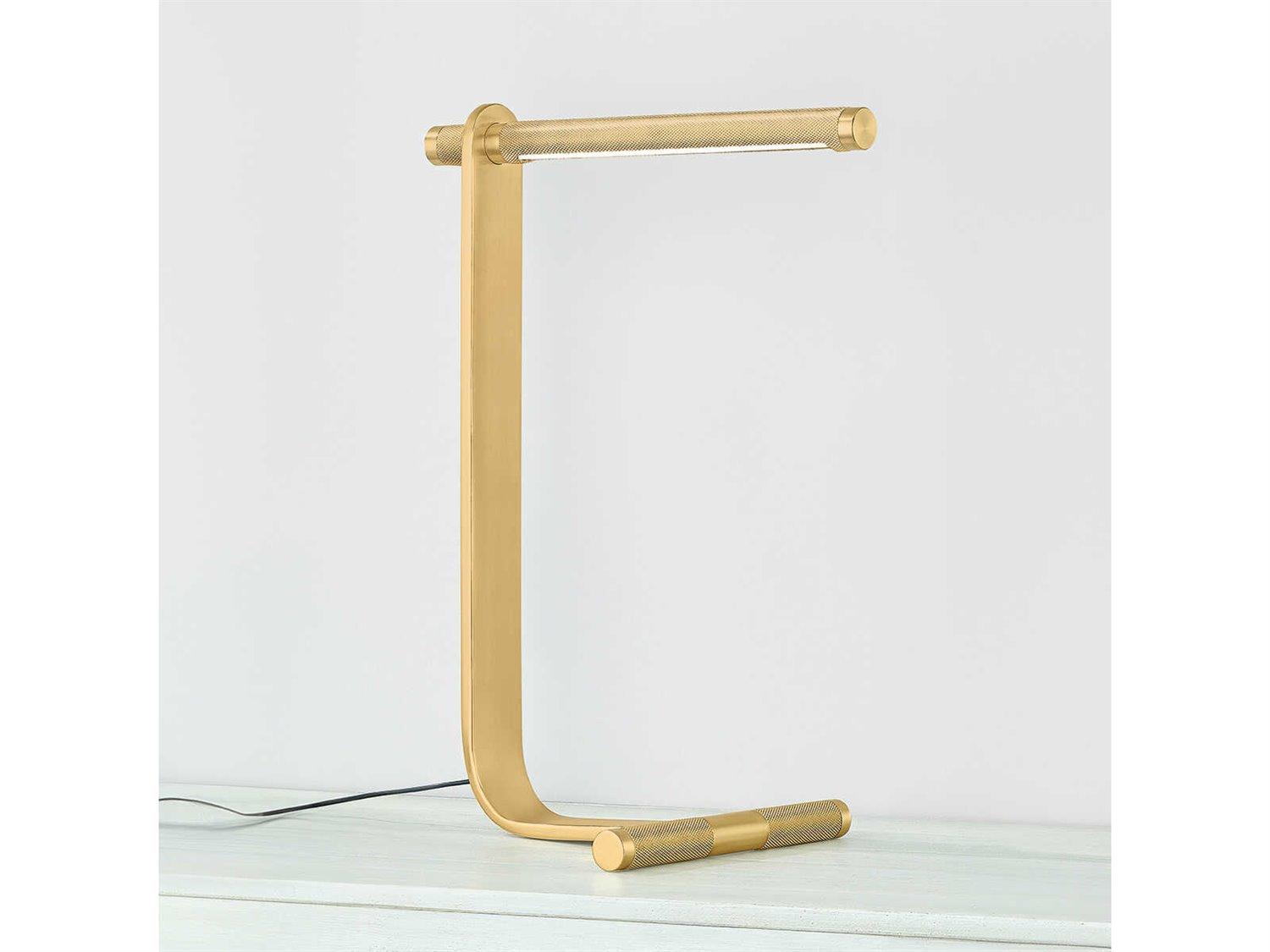 Hudson Valley Deptford Aged Brass White Acrylic Desk Lamp