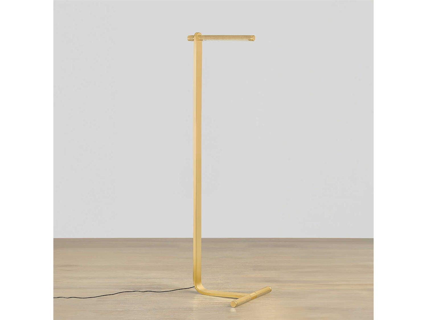 Hudson Valley Deptford Aged Brass White Acrylic Floor Lamp