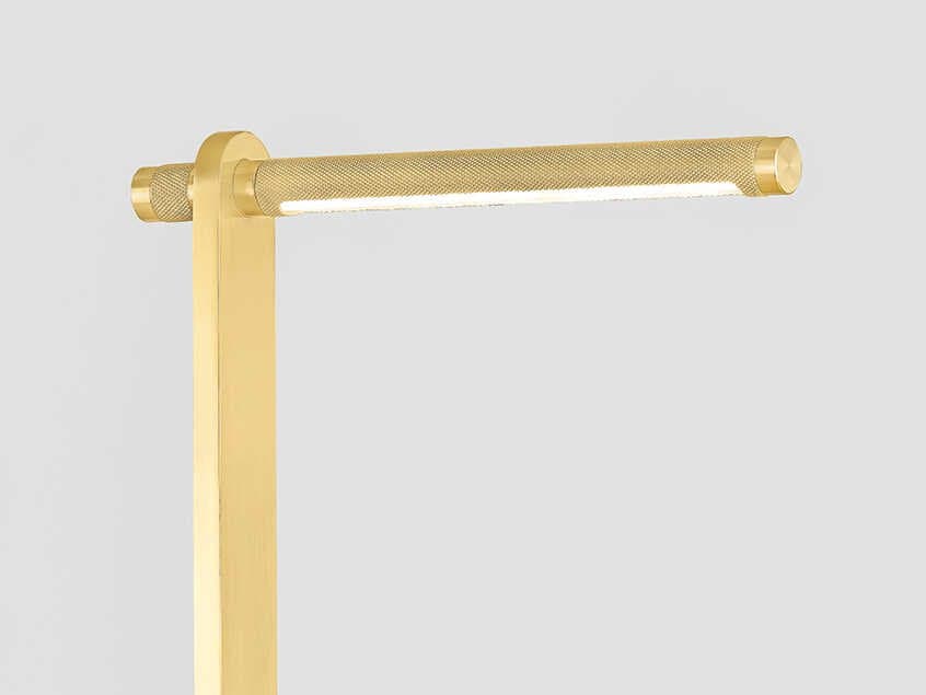 Hudson Valley Deptford Aged Brass White Acrylic Floor Lamp