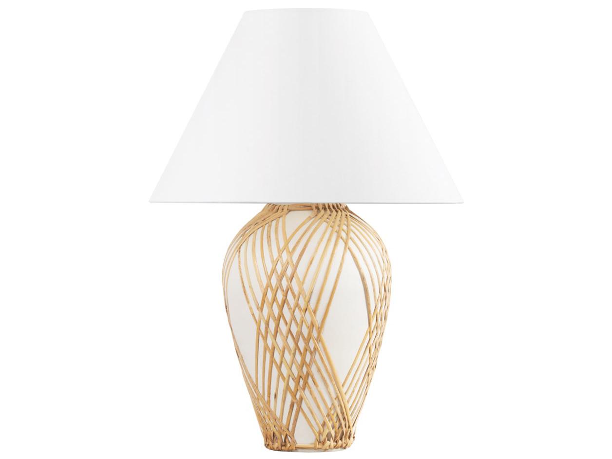 Hudson Valley Bayonne White Linen Gold Buffet Lamp