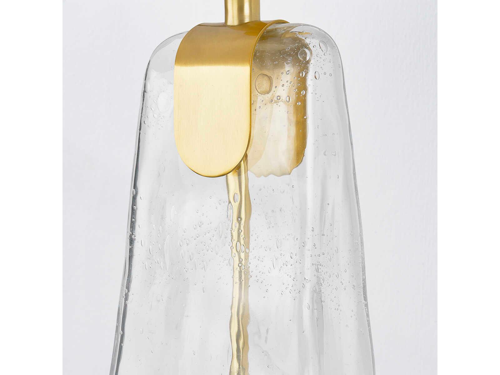 Hudson Valley Midura Aged Brass White Linen Clear Buffet Lamp