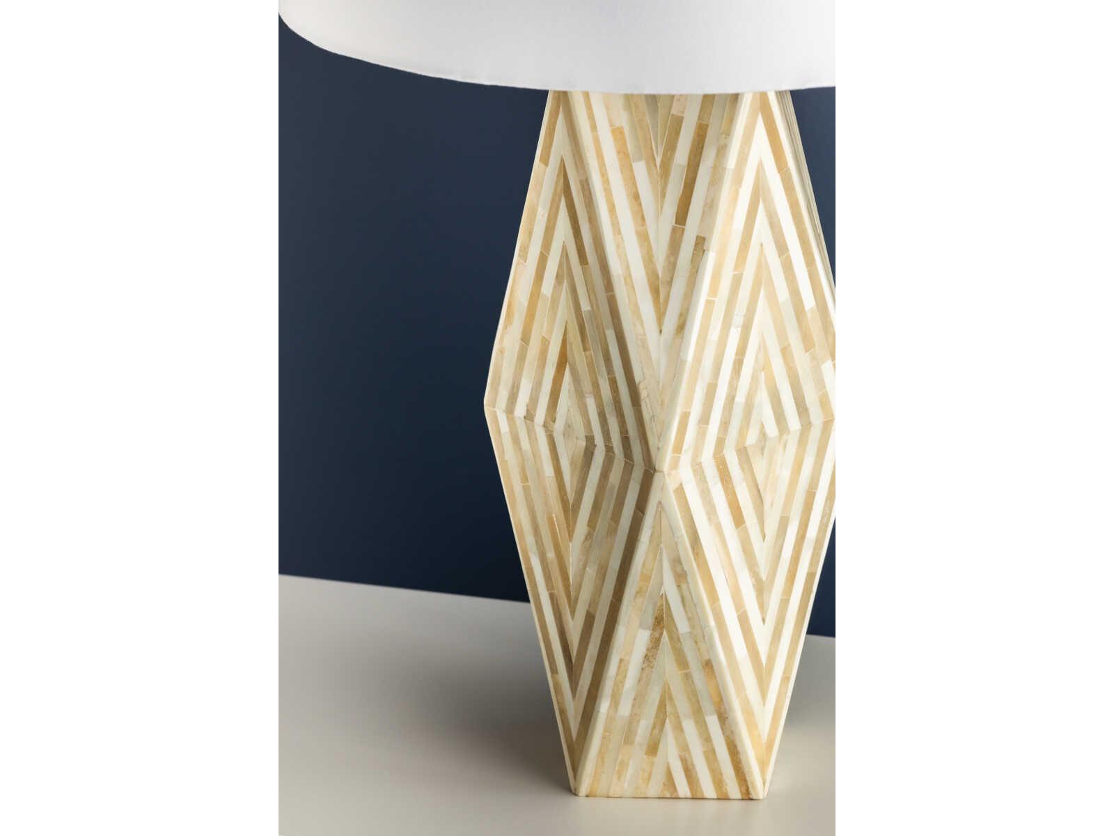 Hudson Valley Syracuse Aged Brass White Linen Off Buffet Lamp