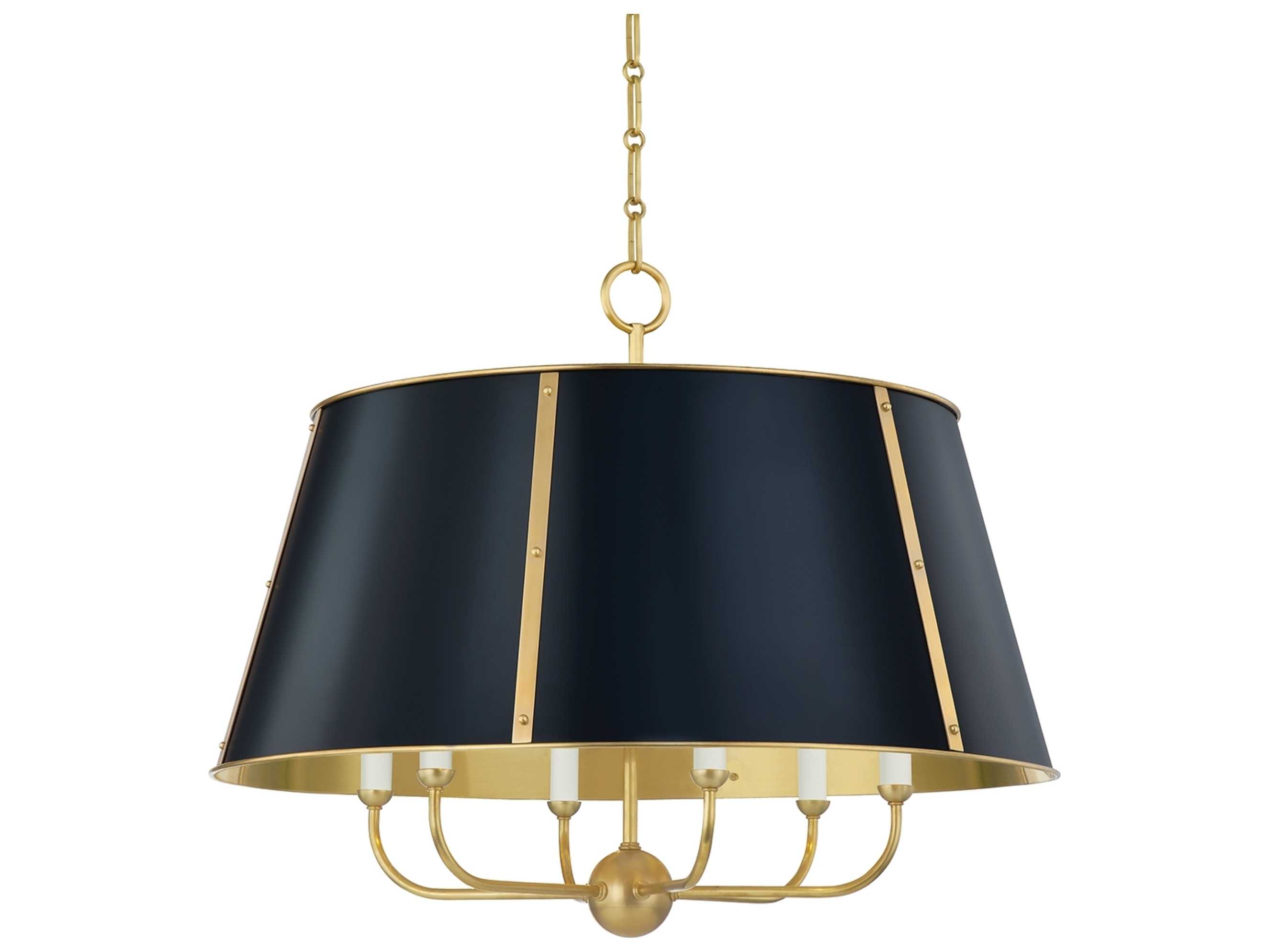 Hudson Valley Cambridge 6-Light Aged Brass darkest Blue Candelabra Empire Chandelier