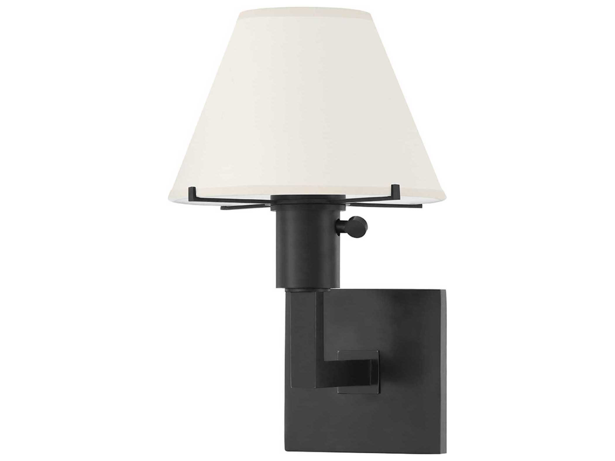 Hudson Valley Leeds 1-Light Old Bronze Cream Paper Wall Sconce