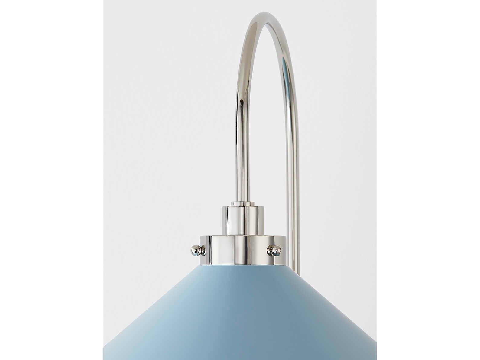 Hudson Valley Clivedon 1-Light Polished Nickel Blue Wall Sconce