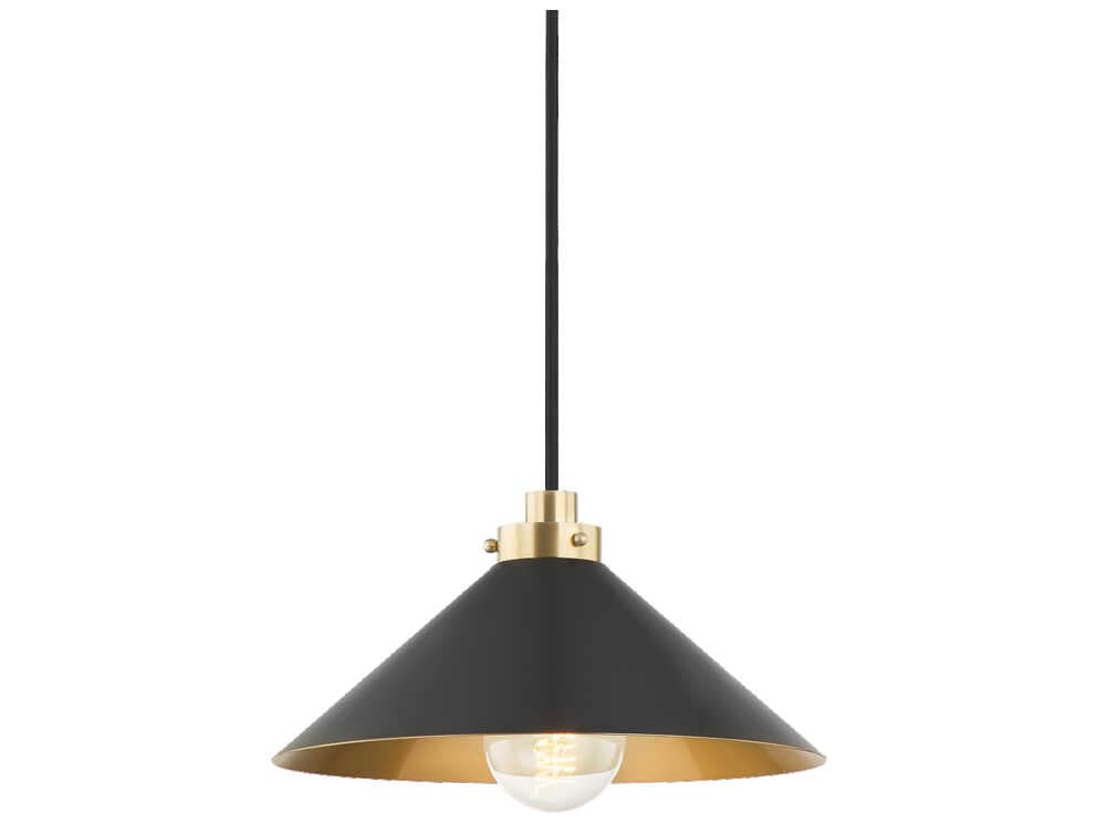 Hudson Valley Clivedon 1-Light Aged Brass Mini Pendant