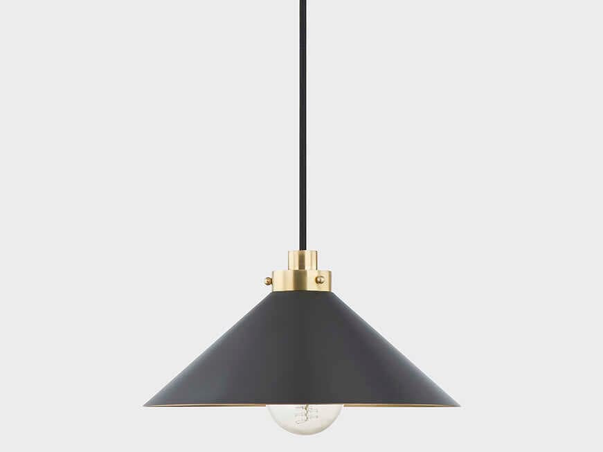 Hudson Valley Clivedon 1-Light Aged Brass Mini Pendant