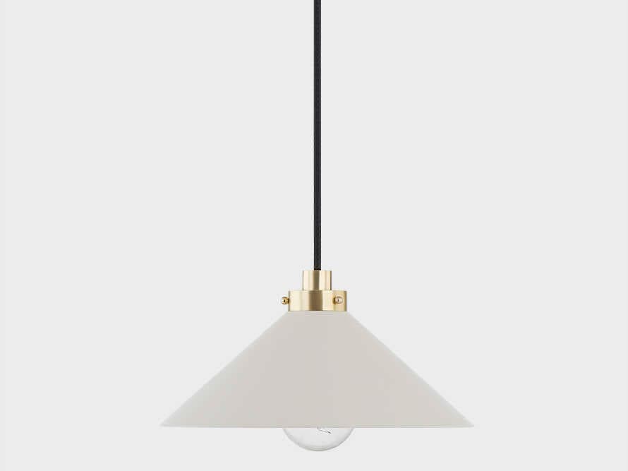 Hudson Valley Clivedon 1-Light Aged Brass White Mini Pendant