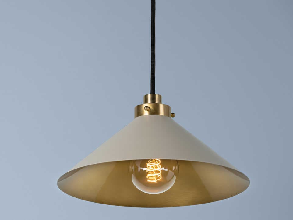 Hudson Valley Clivedon 1-Light Aged Brass White Mini Pendant