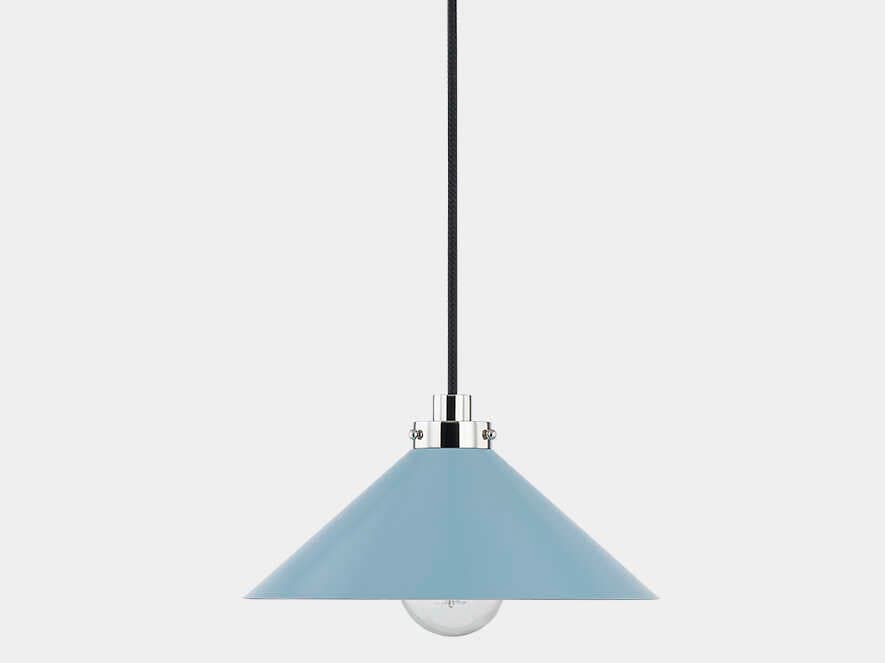 Hudson Valley Clivedon 1-Light Polished Nickel Blue Mini Pendant