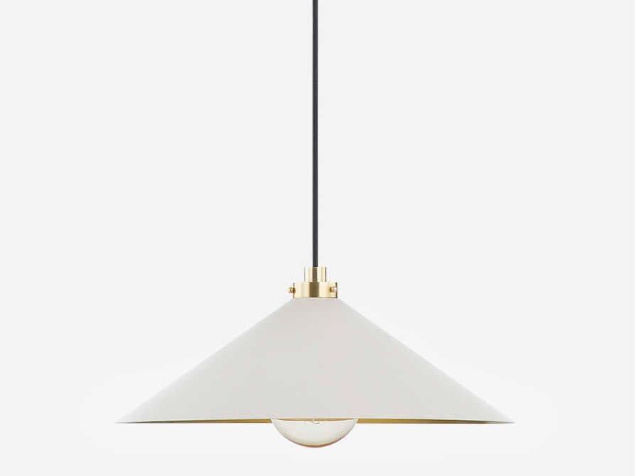 Hudson Valley Clivedon 1-Light Aged Brass White Pendant