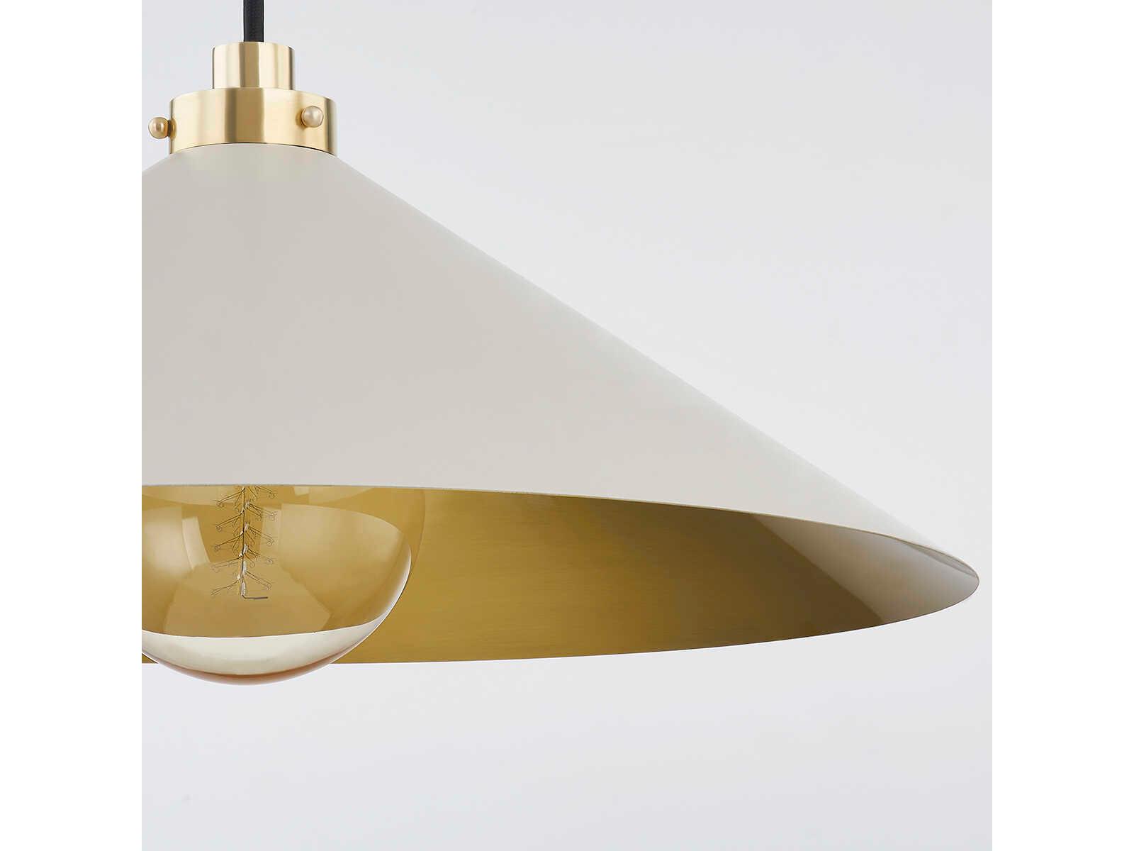 Hudson Valley Clivedon 1-Light Aged Brass White Pendant