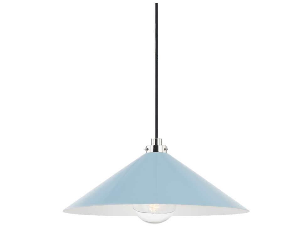 Hudson Valley Clivedon 1-Light Polished Nickel Blue Pendant