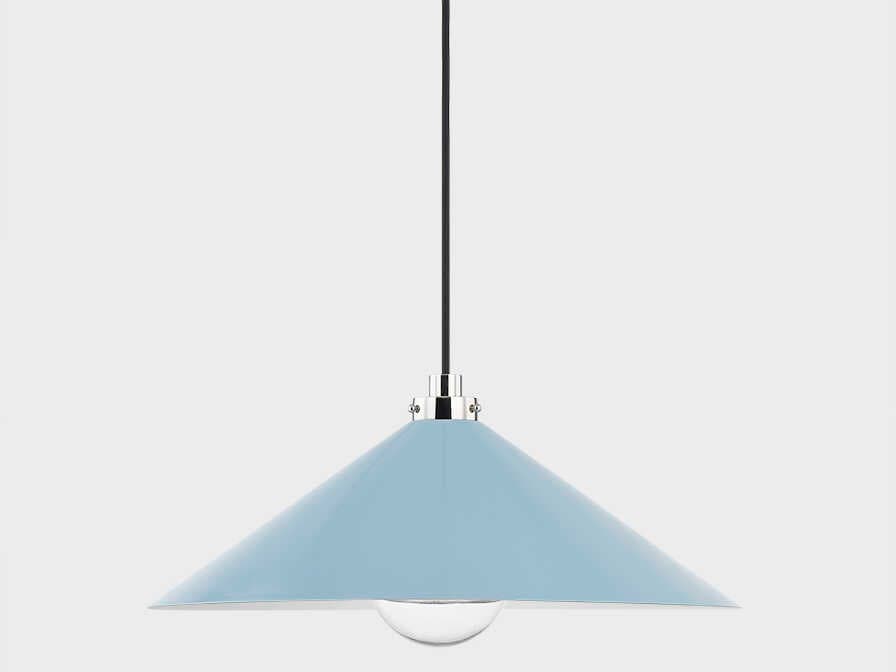 Hudson Valley Clivedon 1-Light Polished Nickel Blue Pendant