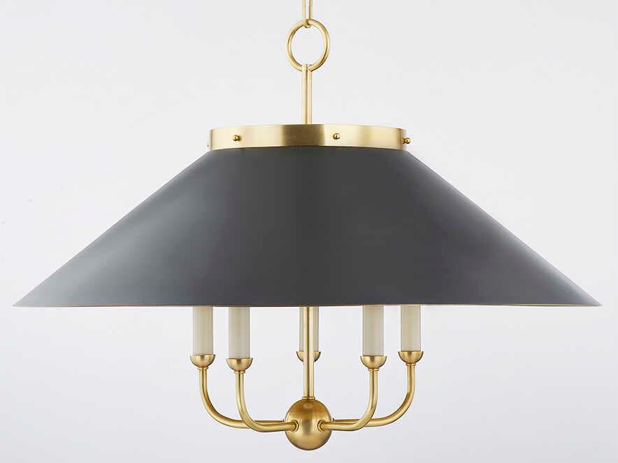 Hudson Valley Clivedon 5-Light Aged Brass Black Candelabra Chandelier
