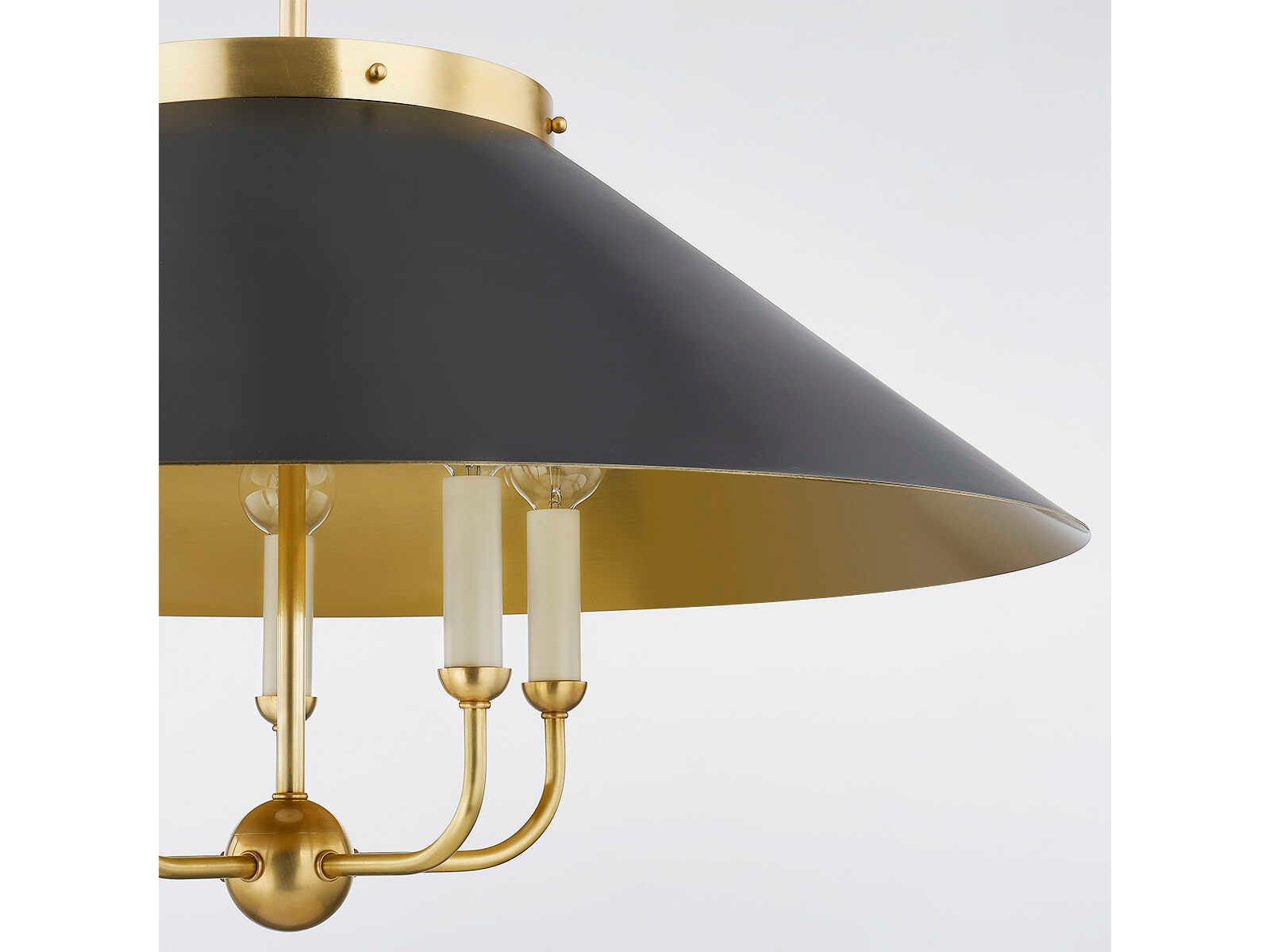 Hudson Valley Clivedon 5-Light Aged Brass Black Candelabra Chandelier