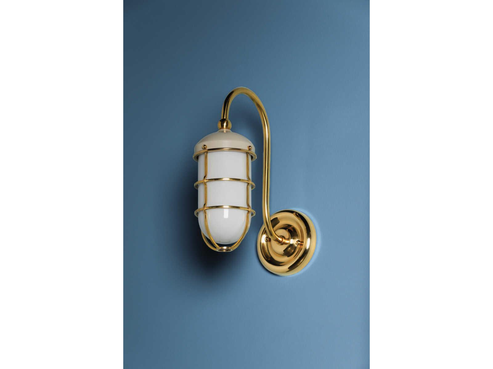 Hudson Valley Holkham 1-Light Aged Brass White Glass Wall Sconce