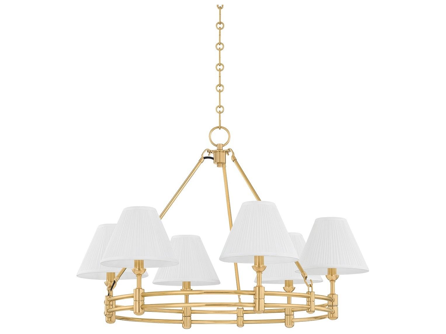 Hudson Valley Howard 6-Light Aged Brass Candelabra Chandelier