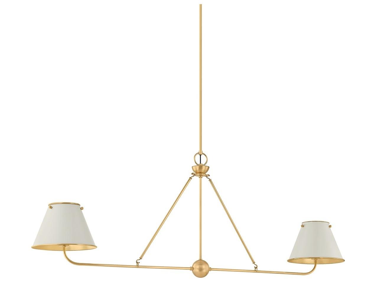 Hudson Valley Burghley 2-Light White Linear Island Pendant