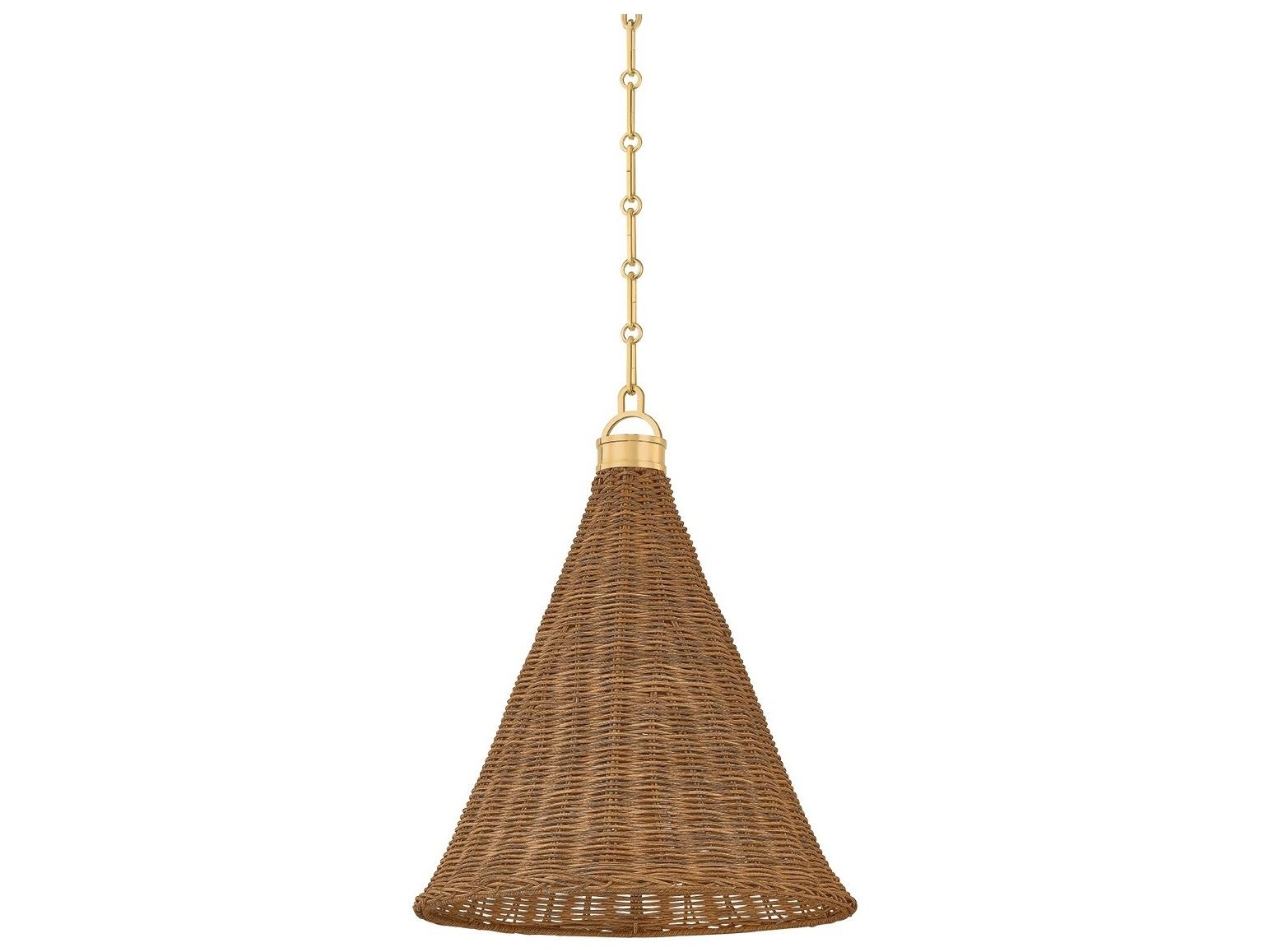 Hudson Valley Kensington 1-Light Aged Brass Pendant