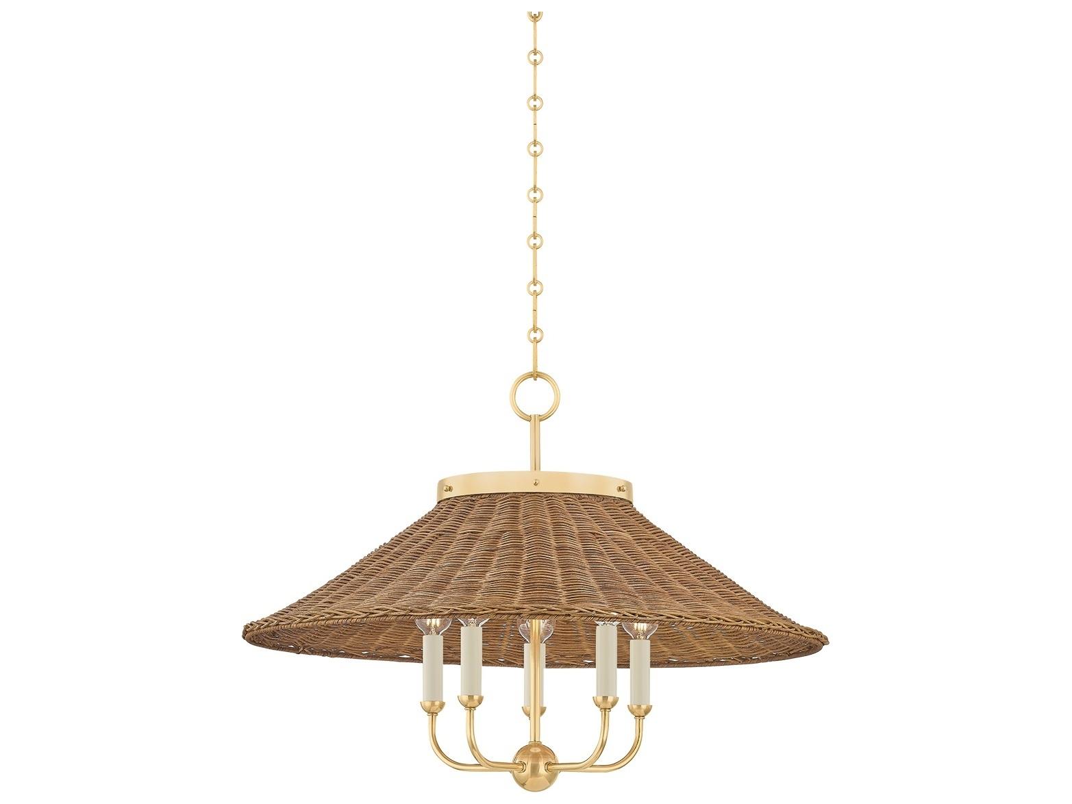 Hudson Valley Kensington 5-Light Aged Brass Candelabra Chandelier