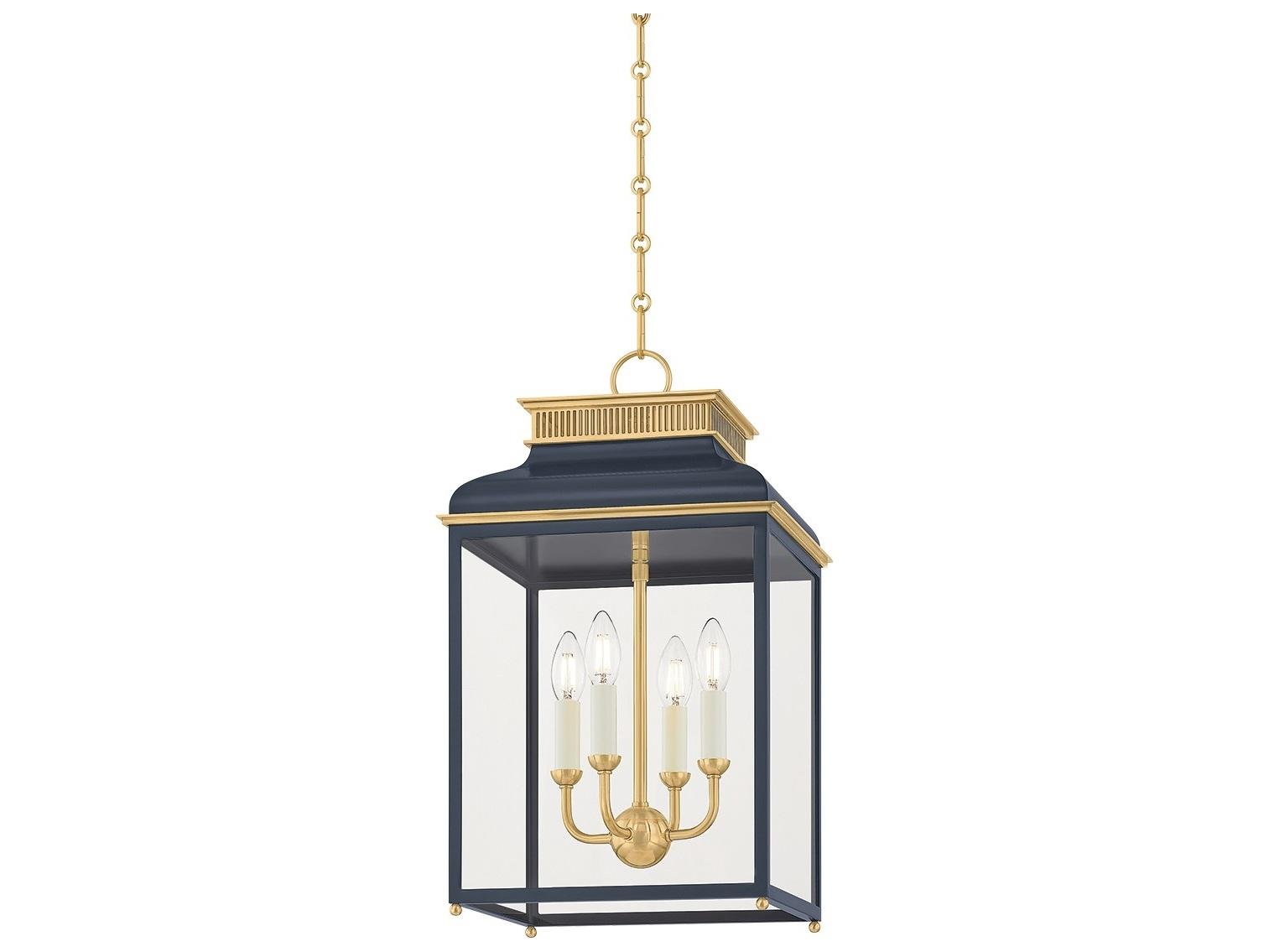 Hudson Valley Houghton 4-Light Aged Brass Distressed Bronze Pendant