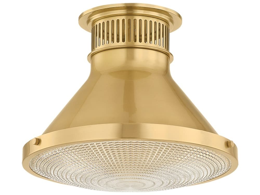 Hudson Valley Highclere 1-Light Aged Brass Flush Mount