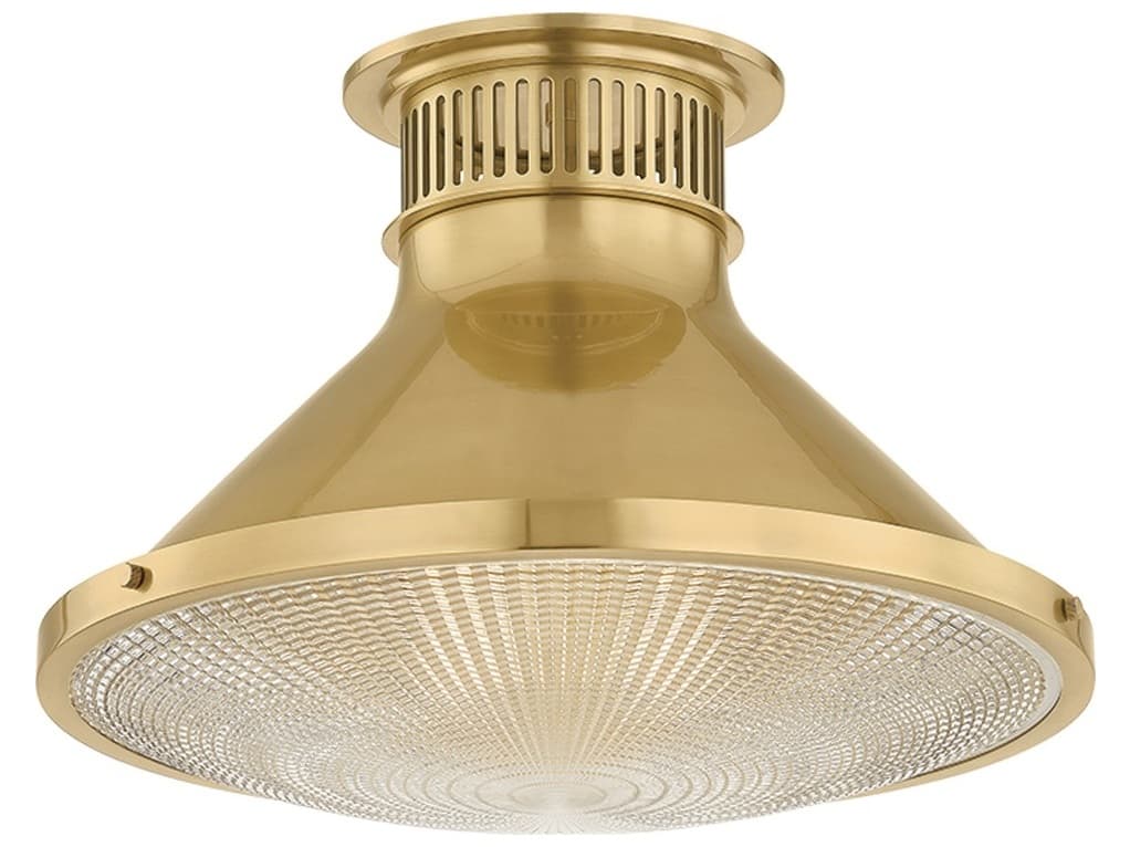 Hudson Valley Highclere 1-Light Aged Brass Flush Mount