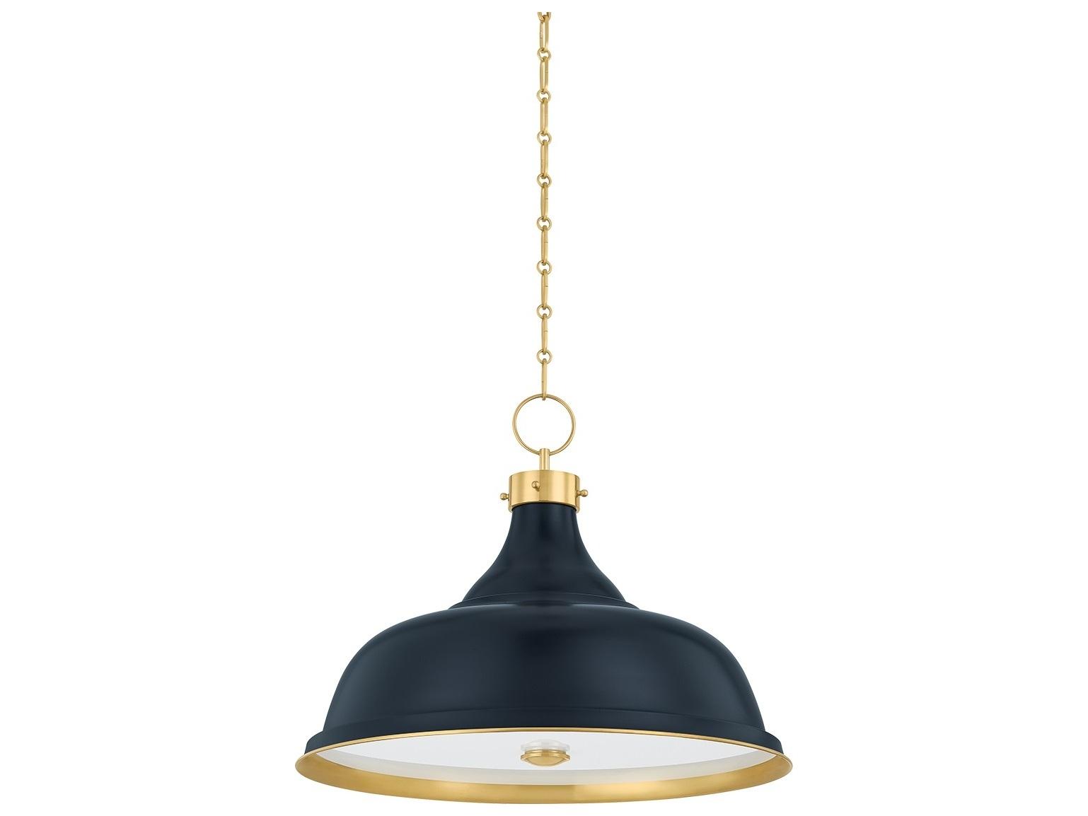 Hudson Valley Painted No. 1 4-Light Aged Brass Distressed Bronze Pendant