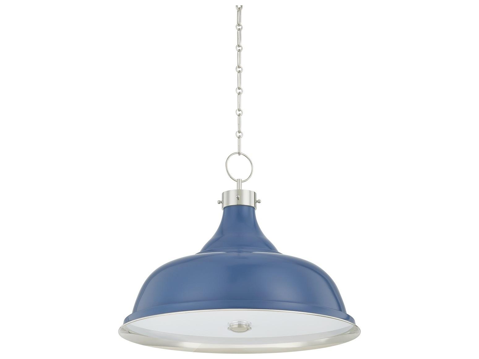 Hudson Valley Painted No. 1 4-Light Polished Nickel Soft French Blue Pendant