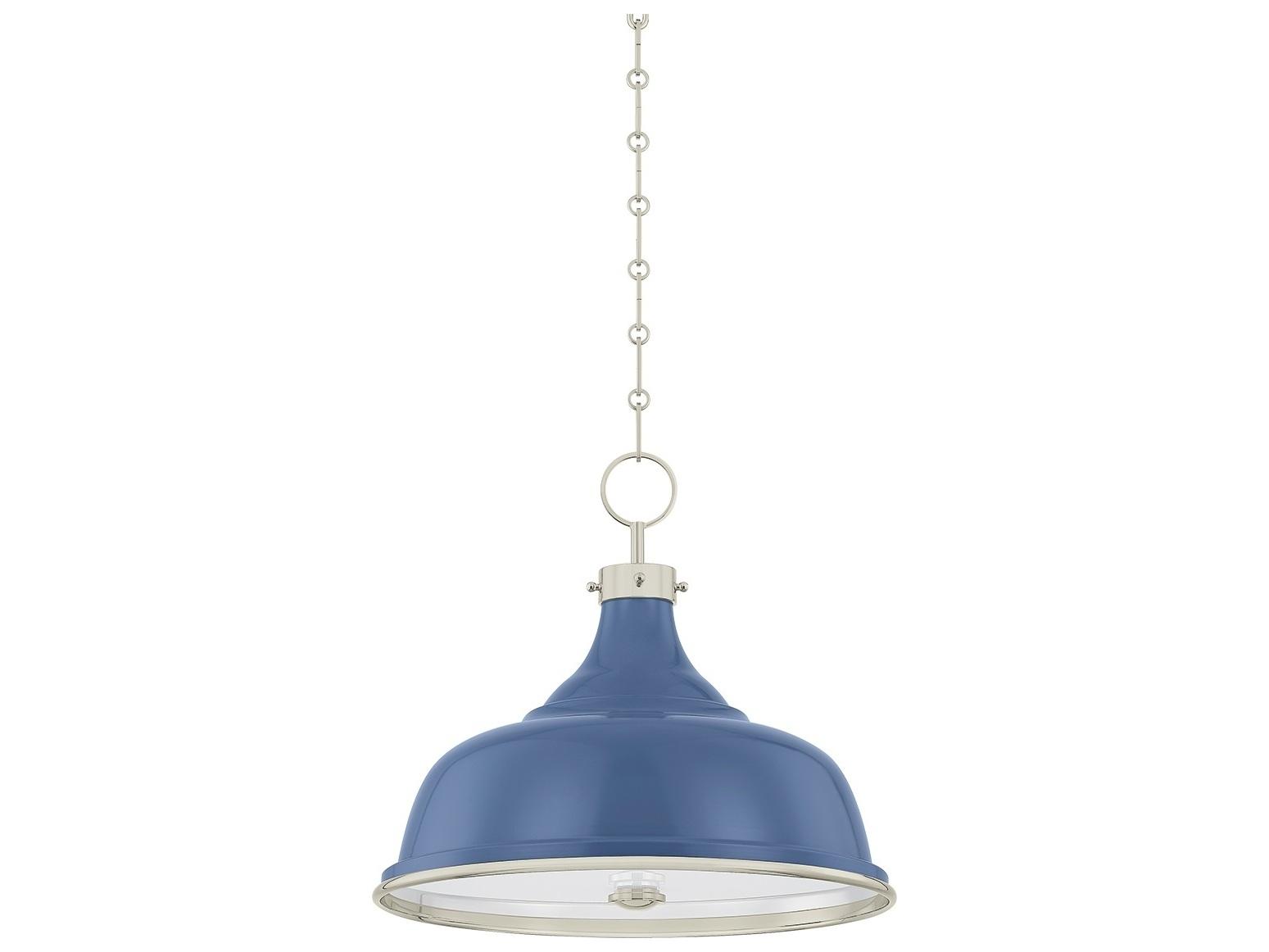 Hudson Valley Painted No. 1 3-Light Polished Nickel Soft French Blue Pendant