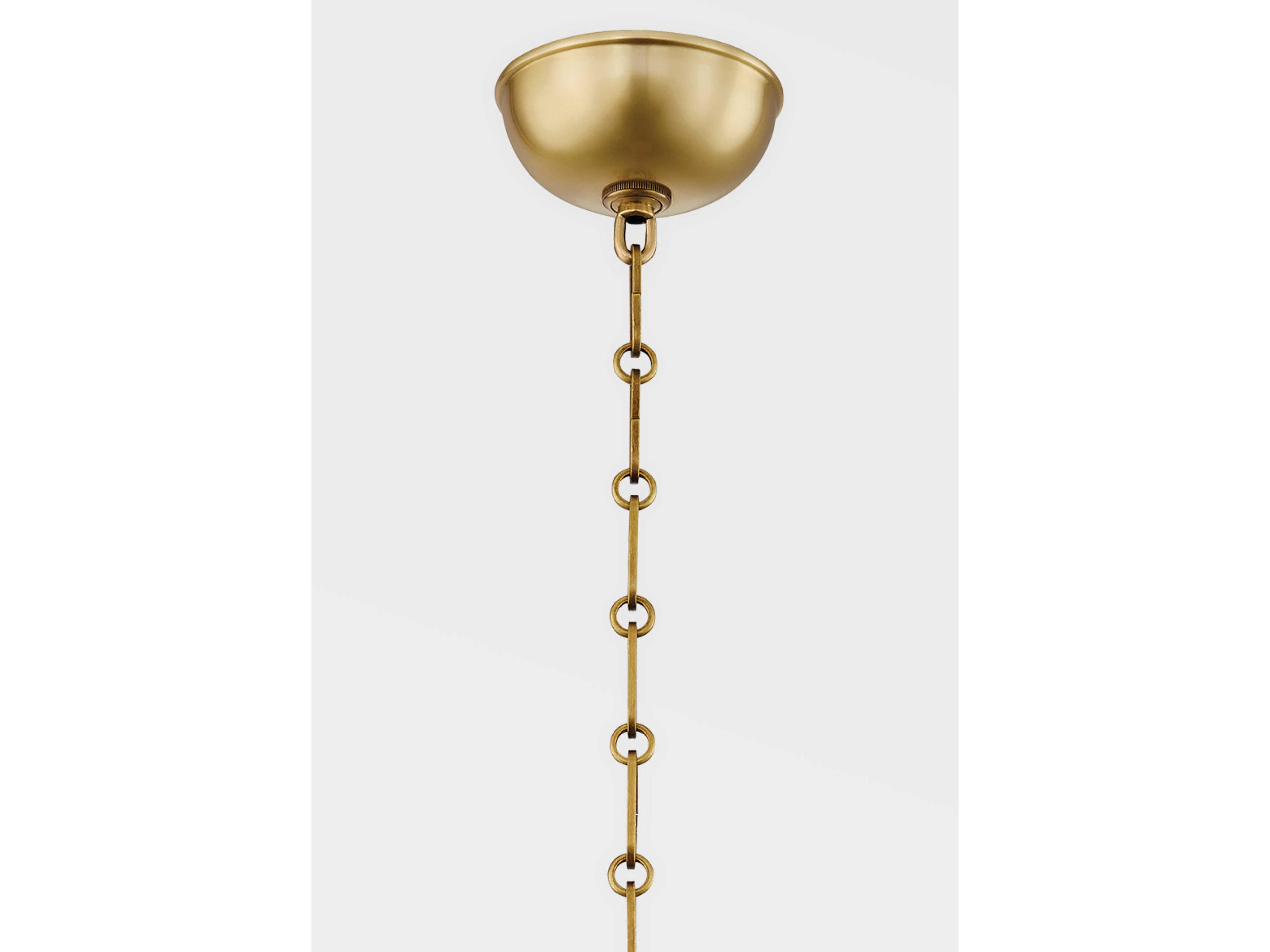 Hudson Valley Painted 2-Light Aged Brass off White Bell Pendant