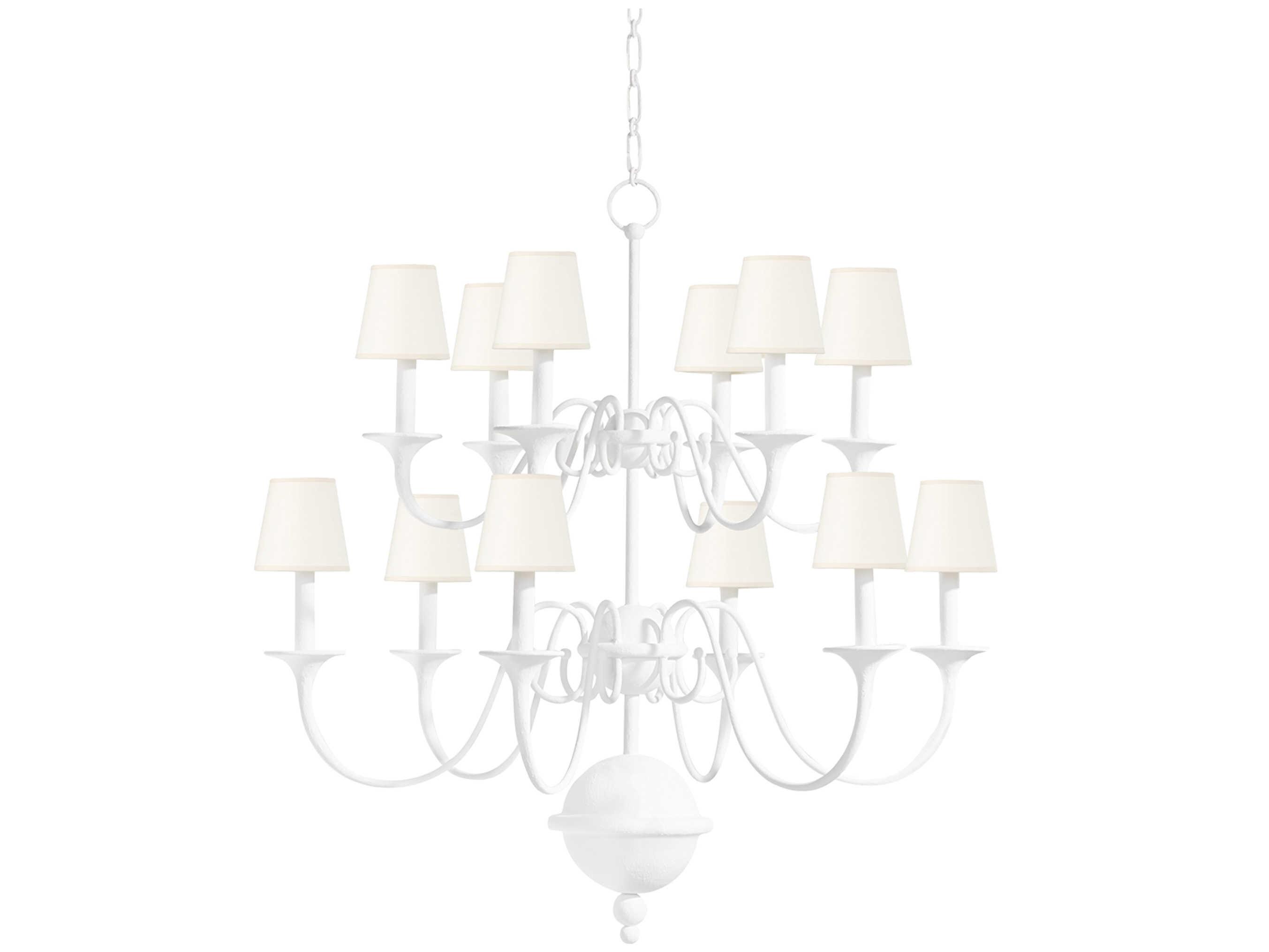 Hudson Valley Windsor 12-Light White Plaster Empire Chandelier