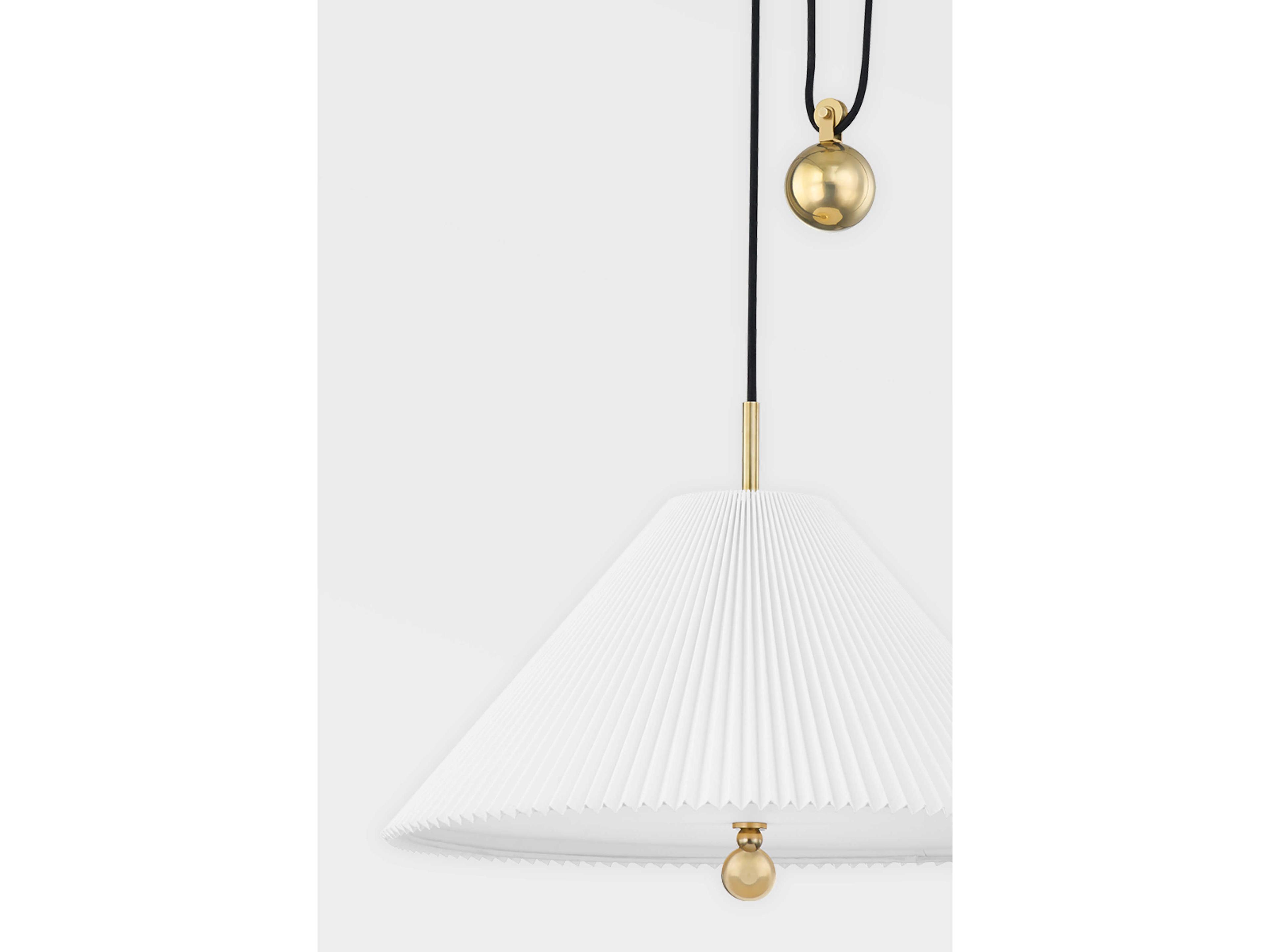 Hudson Valley Dorset 1-Light Aged Brass Opal Shiny Glass Pendant